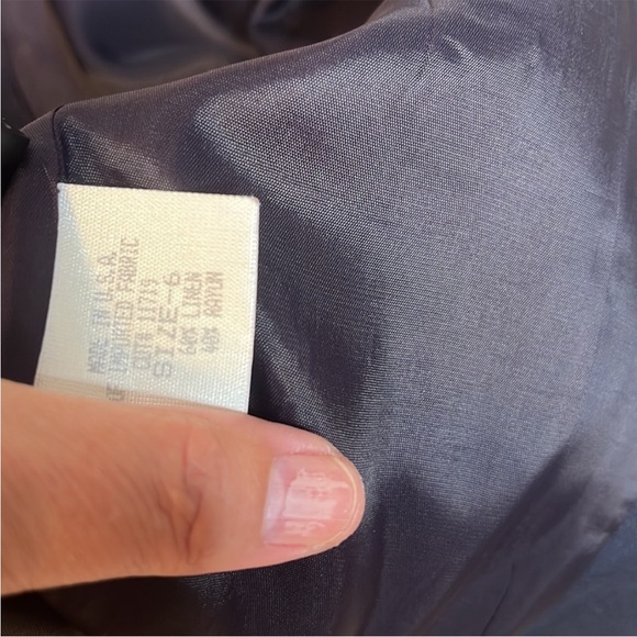 Navy Linen Blend Blazer Jacket Vintage Breeches Made in USA Size 6 - Picture 8 of 9